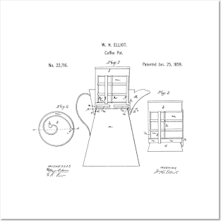 Vintage Coffee Pot Patent Art c1859 Posters and Art